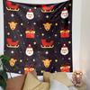 Christmas Pattern with Santa and Reindeer Patterned Tapestry Decorative Wall Hanging, Home Bedroom Living Room Decor