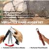Hand Auger Wood Drill, Upgrade Welds Bushcraft Auger w/ Sharp Scottish Eye, Survival Tools for Bushcraft Projects/ Camping/Outdoors, 1*10inch