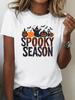 Summer Halloween Silhouette Women's T-shirt Comfortable Fit Soft Breathable Comfortable Casual Short Sleeve