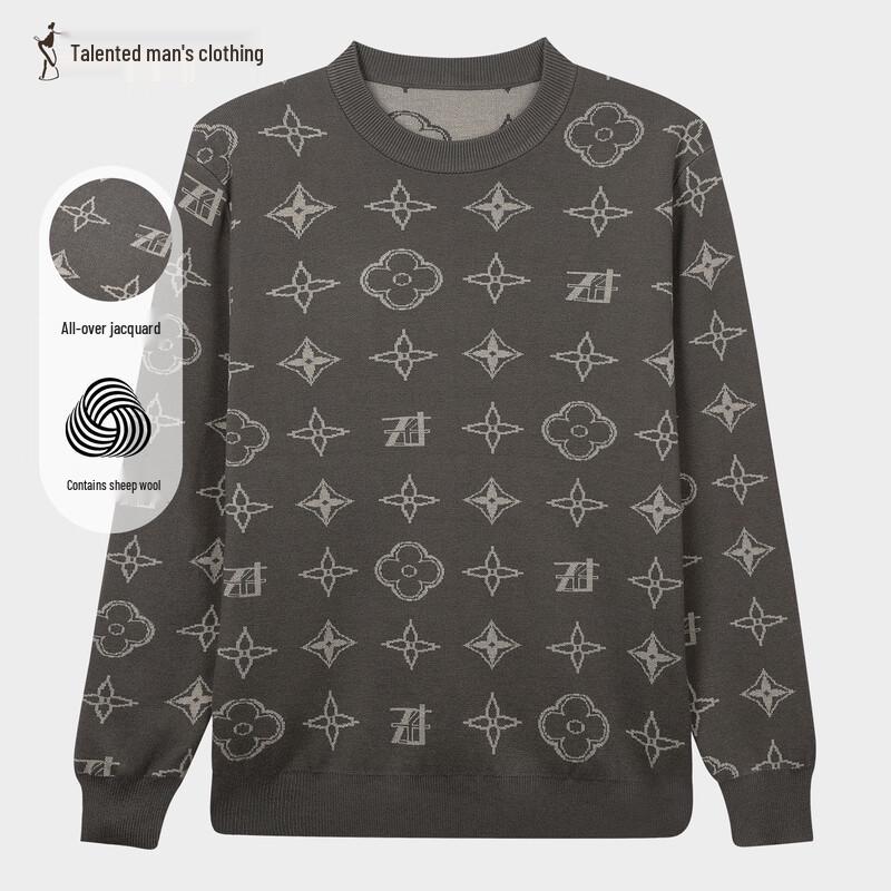 Caizi Men's Pullover Round Neck Sweater