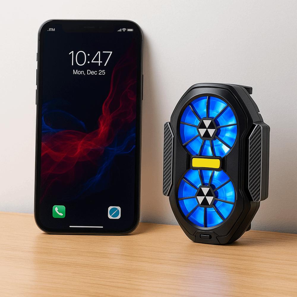 С охлаждением для мобильного телефона с синим светом, воздушным охлаждением, двойным вентилятором, радиатором для киберспорта, прямых трансляций