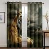 Cougar Wild Lion Tiger Wolf Animal Print Window Curtains for Kids Room Luxury Bedroom Hotel Home Decor Window Balcony Drapes