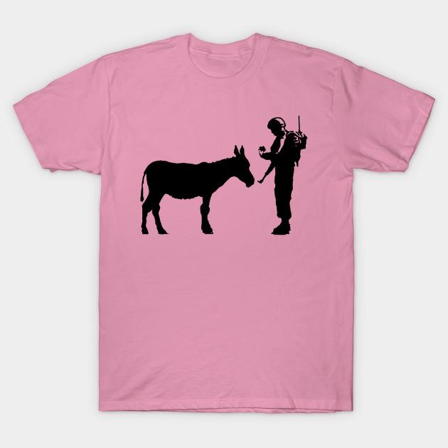 Футболка женская осел и солдат обеспечивают безопасность смешной принт Harajuku Kawaii футболка летняя короткий рукав женская футболка топ футболка