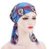 Woman Elastic Scarf Towel Hat Ladies Print Cashew Feather Cancer Chemotherapy Hat Bag Head Cap