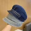 Джинсовая шляпа-ведро для женщин, весна-лето, новая британская шляпа-берет с короткими полями, складная, на все времена года