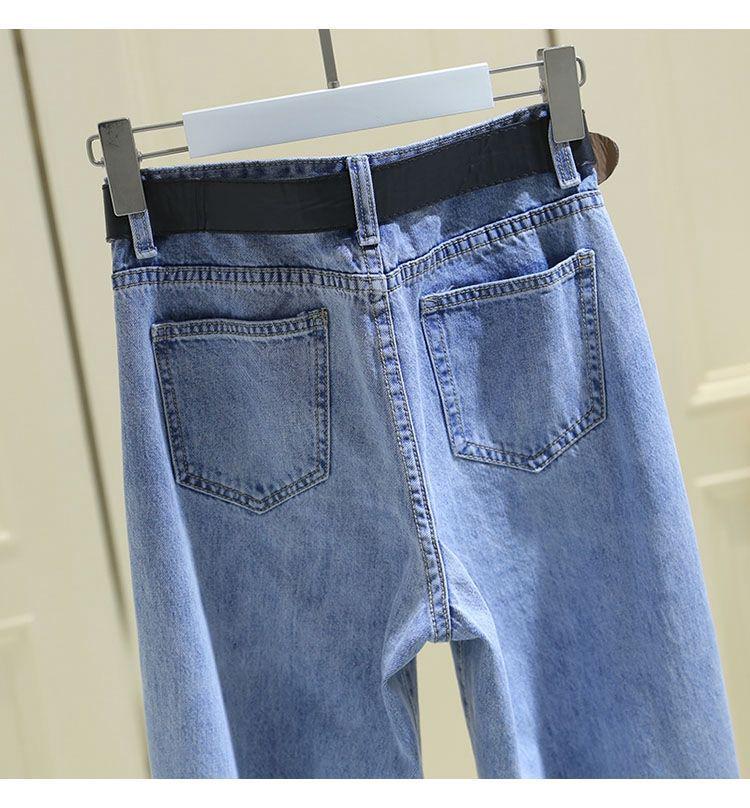 Women High Waist Jeans Casual Loose Harem Pants Ninth Denim Pants