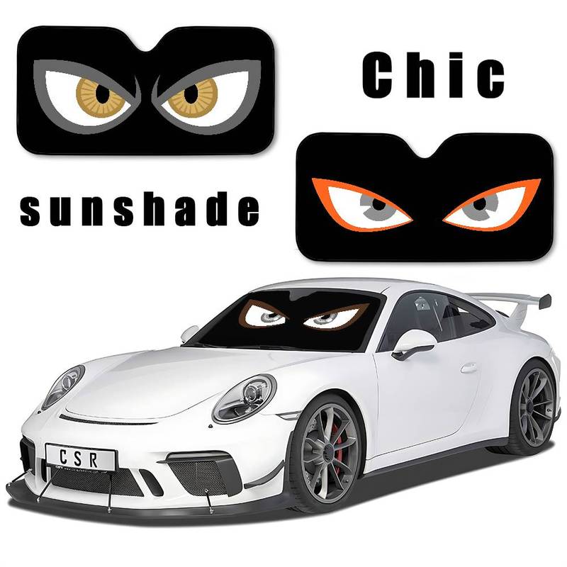 Cartoon Angry Eyes Car SunShade Car Sunshade Covers Cover Universal Windscreen Folding Visor