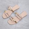 Women Slippers 2025 New Casual Blocking Sandals Outdoor Soft Leather Slippers Thick Soled Slope Woven Straw Shoes Slides Women