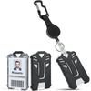 Retractable Badge Holder and Heavy Duty Badge Keychain with Belt Clip Tactical ID Card Holder