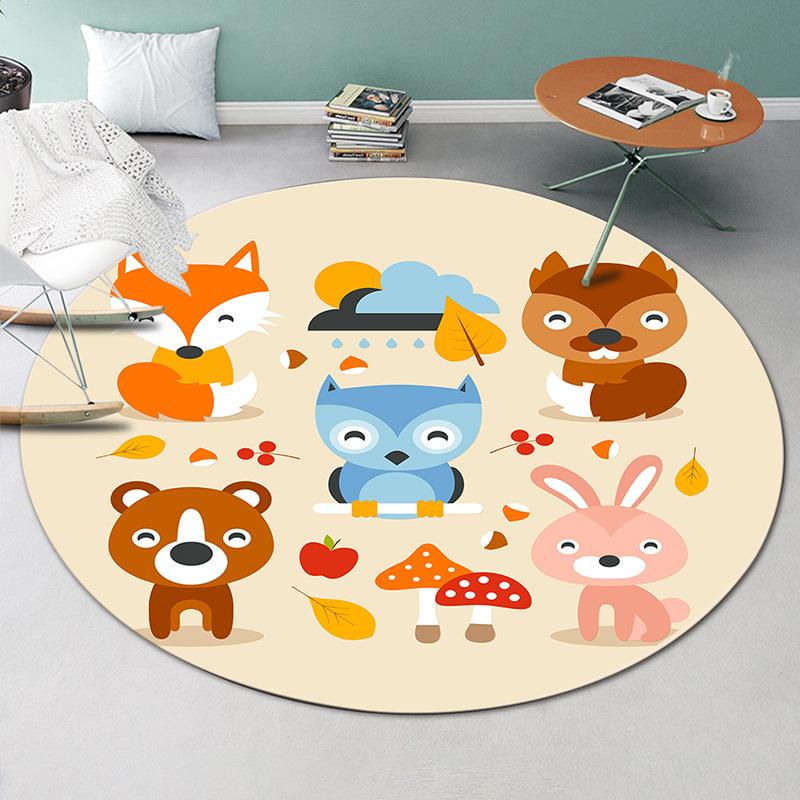 Декоративный ковер Коврики с мультяшным принтом Круглый ковер для гостиной Коврик для пола Противоскользящий коврик