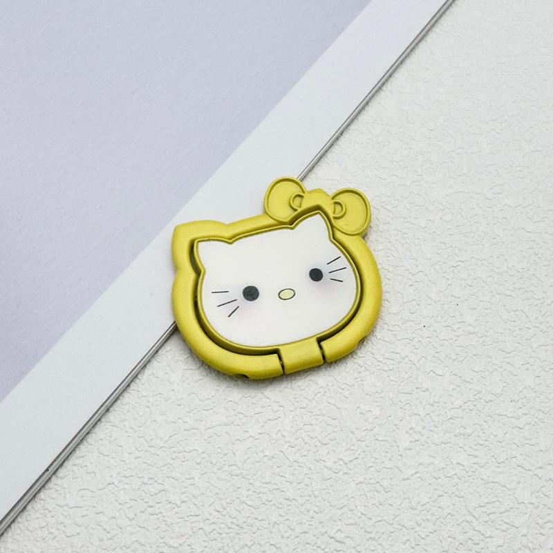 Cartoon Cat Phone Ring Stand with Magnetic Suction and Desktop Back Sticker