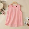 Women Summer Casual Round Neck Loose Sleeveless Tank Tops