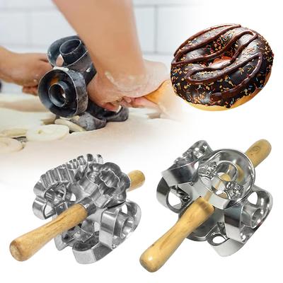 Однорядный резак для пончиков, легко моющийся, портативный роликовый станок для пончиков для пекарни