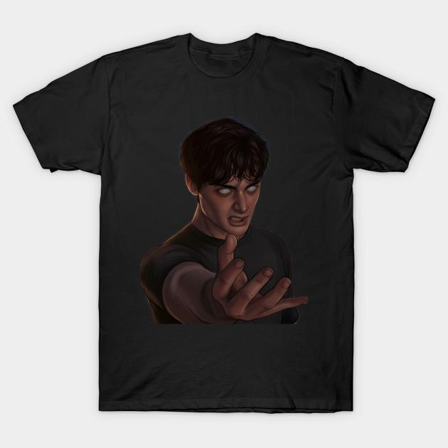 Asian Size Men Black Print T-shirt Will Byers Strangers No-Cut Heat Transfer Print Cotton Tshirt