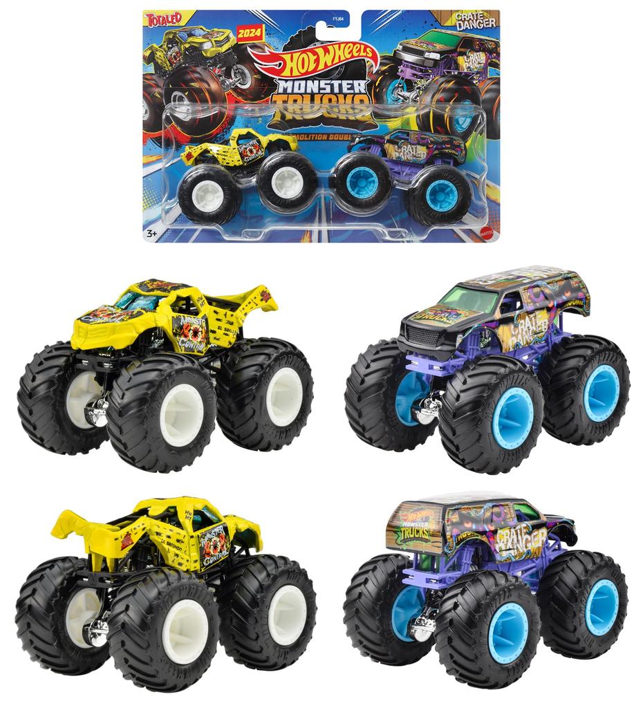 Hot Wheels Monster Truck 2 Pack Assorted 2 Cars x 8 Sets Box Sale Vehicle Toy Mini Car для детей от 3 лет и старше 164 986P-FYJ64