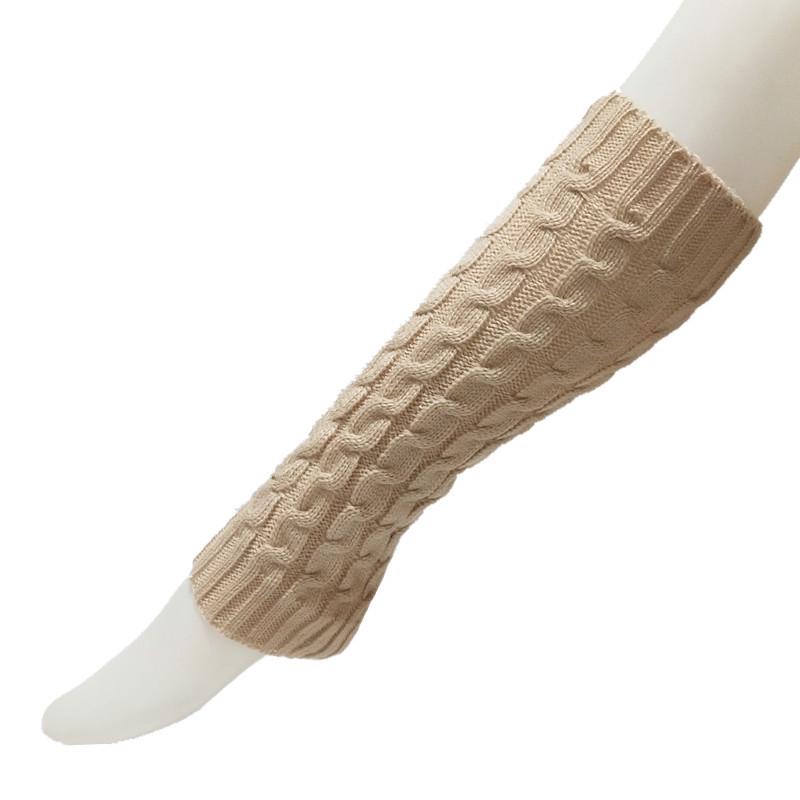 В наличии 40 см гетры крупной вязки в корейском стиле - осенне-зимние однотонные шерстяные носки.