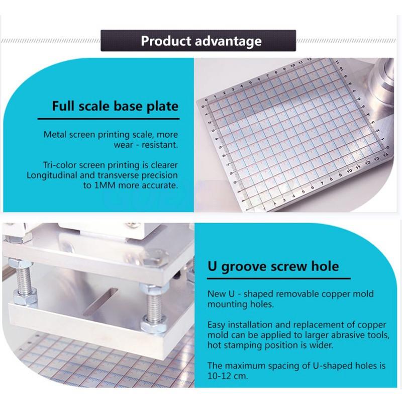Ручной станок для горячего тиснения фольгой, тиснение логотипа, брендинговая машина, кожа, пластик, дерево, ПУ, ПВХ, логотип, бренд, инструмент для горячего прессования