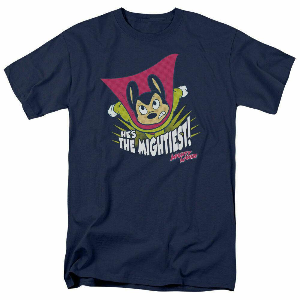 Mighty Mouse The Mightiest T Shirt Mens Licensed Cartoon Merchandise Navy