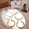 17KM Vintage Geometirc Metal Hoop Earrings Set, Women's Gold and Silver Color Circle Hoop Earrings Jewelry Gifts