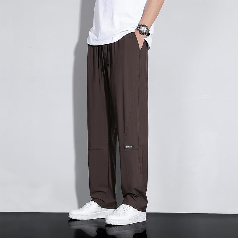 Летние мужские спортивные штаны с высокой эластичностью, большого размера, для бега в спортзале, быстросохнущие спортивные штаны, мужская одежда