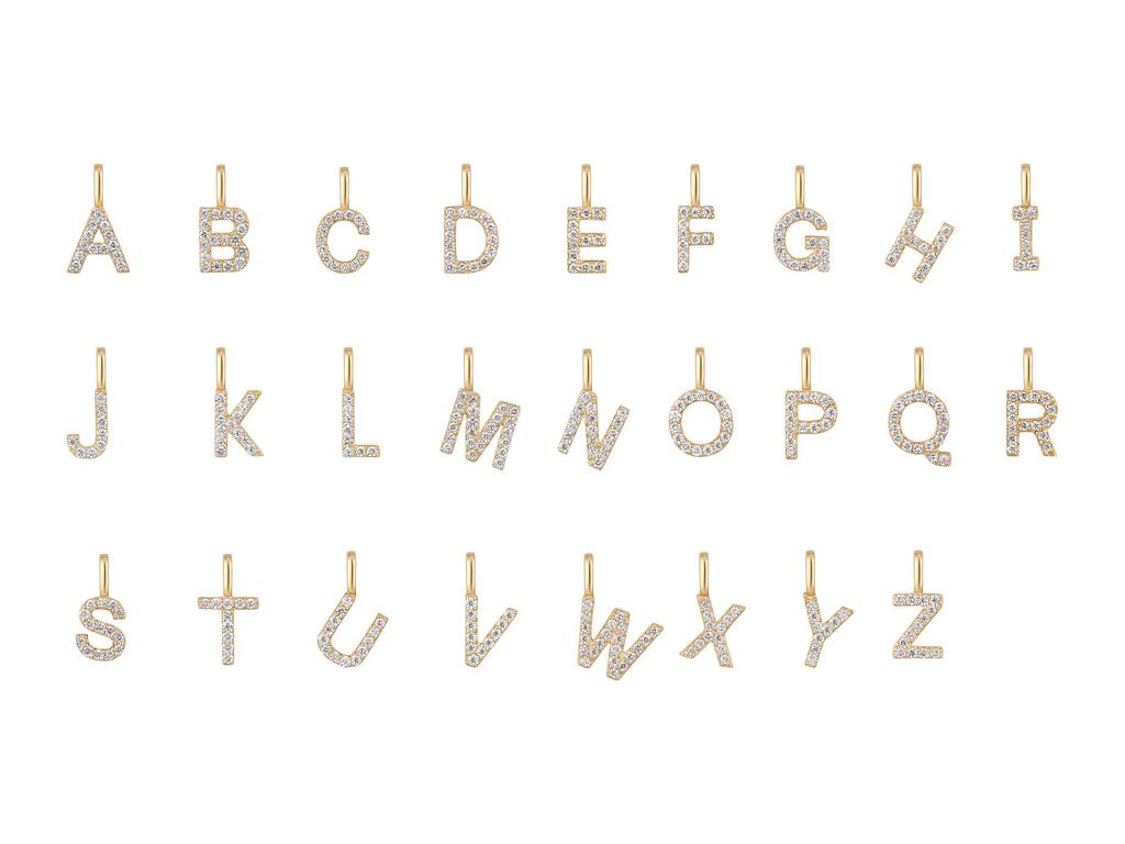 Настраиваемая подвеска-кулон с инициалом из стерлингового серебра S925 и с покрытием из 14-каратного золота - Милый мини-набор для пары для DIY