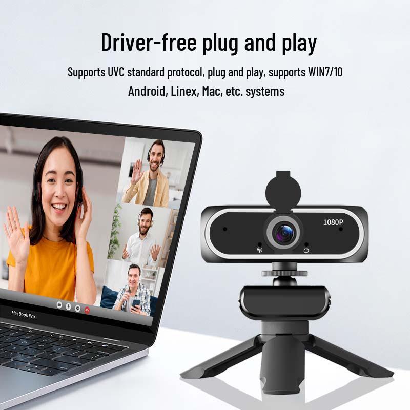 2-in-1 HD Webcam with Built-in Microphone for Streamers and Video Conferencing