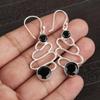 Black Onyx Gemstone Silver Jewelry, 925 Sterling Silver Earrings, Handmade Designer Onyx Earrings Gift For Catholics