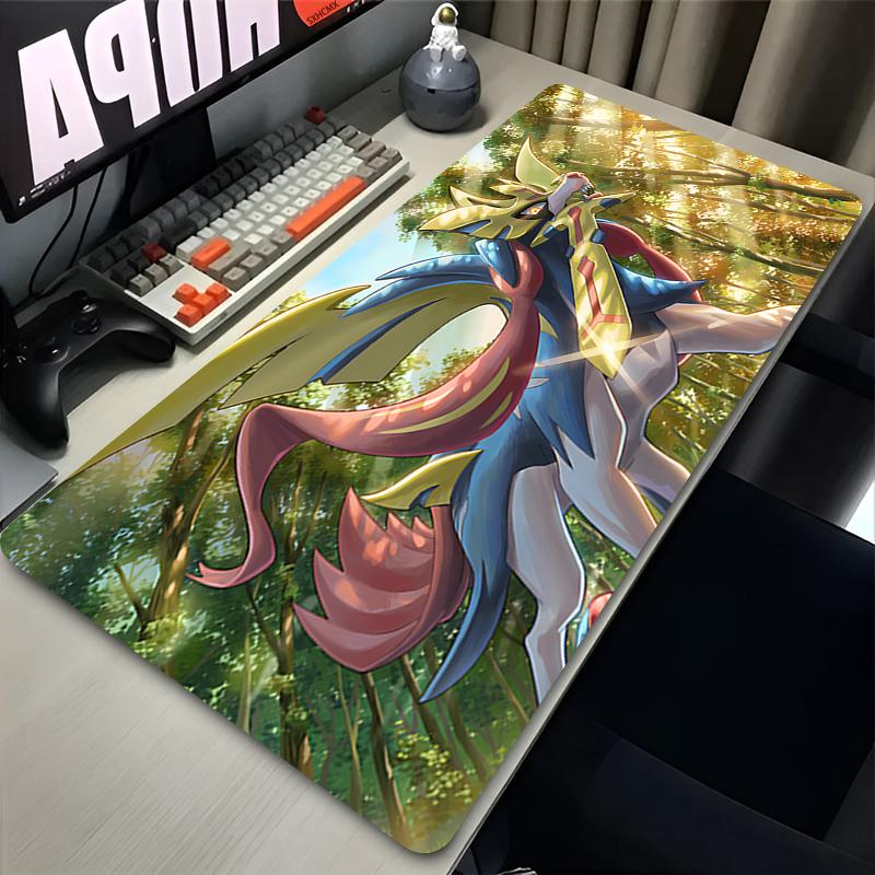 Mouse Pad Anime Gamer Ppokemon Zacian Keyboard Pad Rubber Desk Mouse Mat Carpet Gaming Accessories Xxl Pc Desktop Mousepad