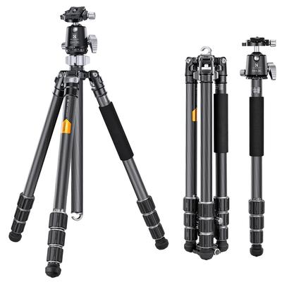 Штатив для камеры Concept Tripod Carbon, 8 слоев углеродного волокна, общая высота 172 см, 4 уровня, регулируемый монопод, шаровая головка с низким центром тяжести 36 мм, труба 28 мм