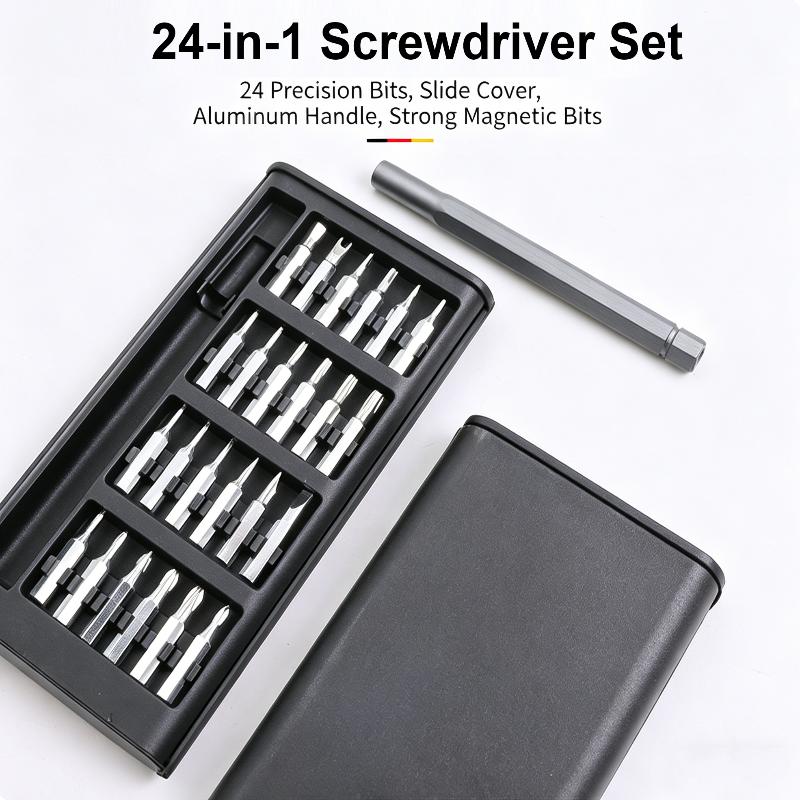 24-In-1 Magnetic Screwdriver Set - Precision Repair Kit For Phone, Computer & Electronics - 24 Detachable Steel Bits
