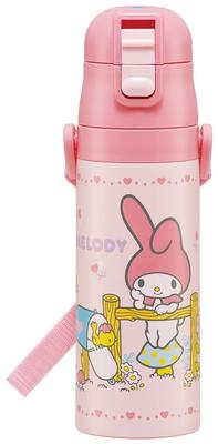 Бутылка для воды Sanrio для детей 470 мл, с прямым питьем, из нержавеющей стали, My Melody, легкая, с вакуумной изоляцией, сохраняет напитки холодными, только SDC4
