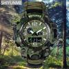 SHIYUNME Men Camouflage Military Sports Digital Watches Outdoor Multi-function Compass Waterproof Men's Watch Relogio Masculino