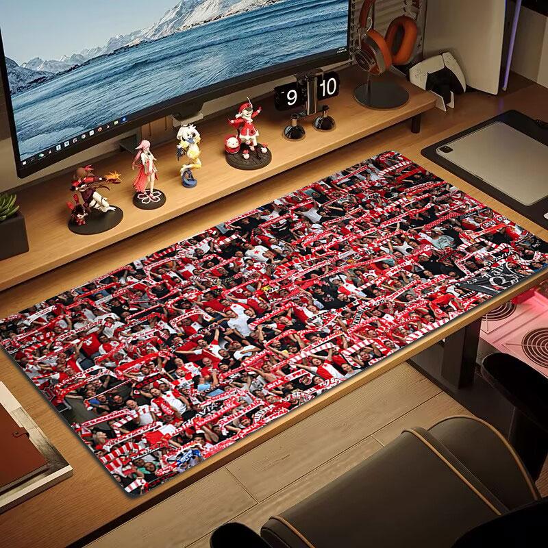SK Slavia Praha Mouse Pad, Large Gaming Desk Mat, Non-slip XXL Mousepad for Laptop & Tablet, Mini PC Playmat with Stitched Edges