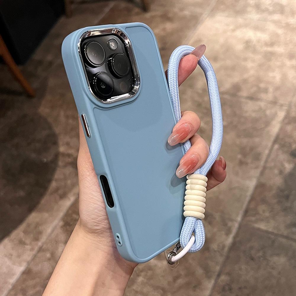 Роскошный Мягкий Силиконовый Чехол Для Телефона С Шейным Ремнем Для iPhone 11 12 13 14 15 16 Pro Max Plus Ударопрочные Бамперные Чехлы