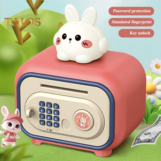 Детская игрушка-копилка, электронная наличка, монета, копилка, разблокировка отпечатком пальца, стиль банкомата, большая емкость, забавная копилка для мальчиков и девочек 6-12 лет