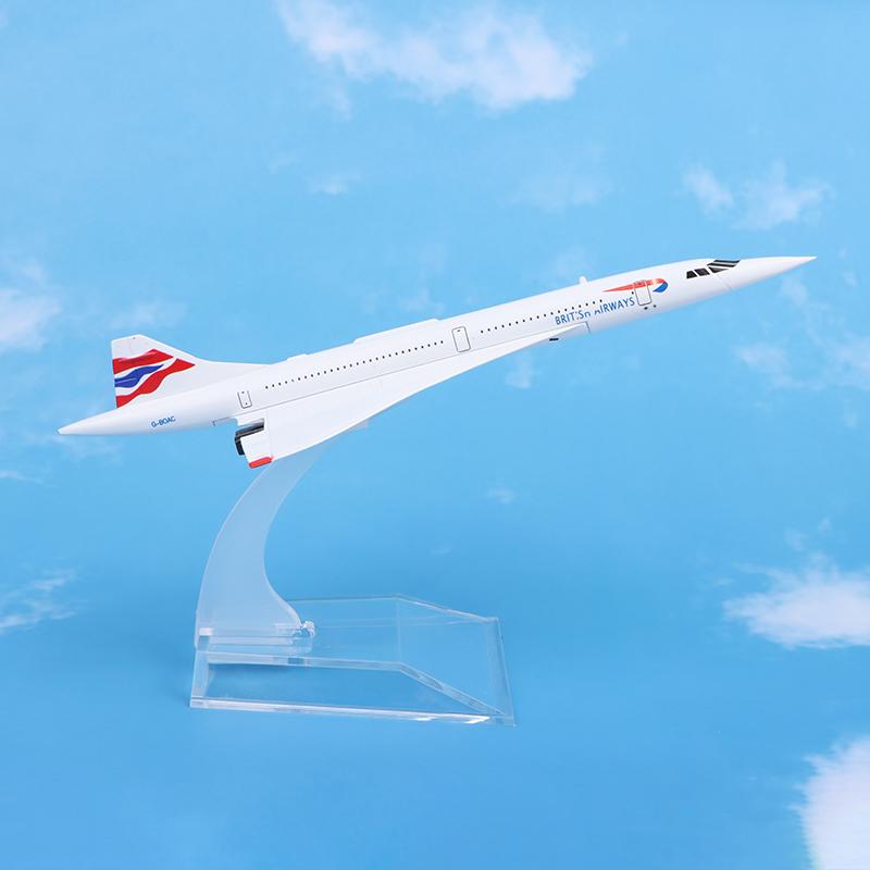 16 см британская модель Concorde, реплика металлической модели самолета, масштабная авиационная Коллекционная литая под давлением миниатюрный орнамент, сувенирные игрушки