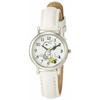 Q&Q Watch Analog Snoopy Waterproof Leather Strap Second Hand Disc P003-314 Women's White