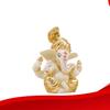 Gold and Off White Ganesh Idol for Car Dashboard Ganesha Murti Ganpati Idol for Home Decor Puja Lord Ganesh Statue Gift