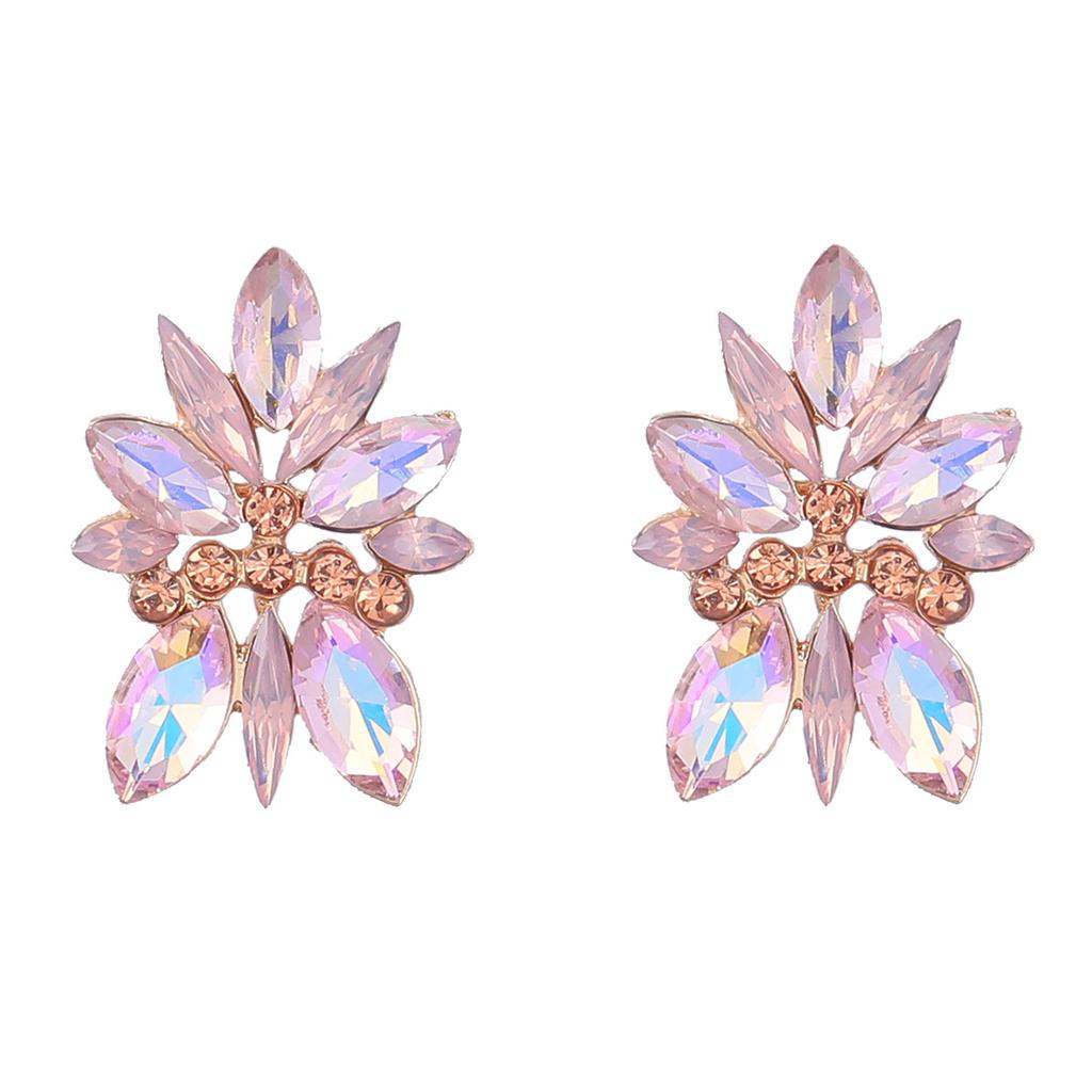 2023 новые модные цветные серьги с бриллиантами, индивидуальные цветочные серьги из сплава с бриллиантами, модные женские серьги с темпераментом в европейском и американском стиле