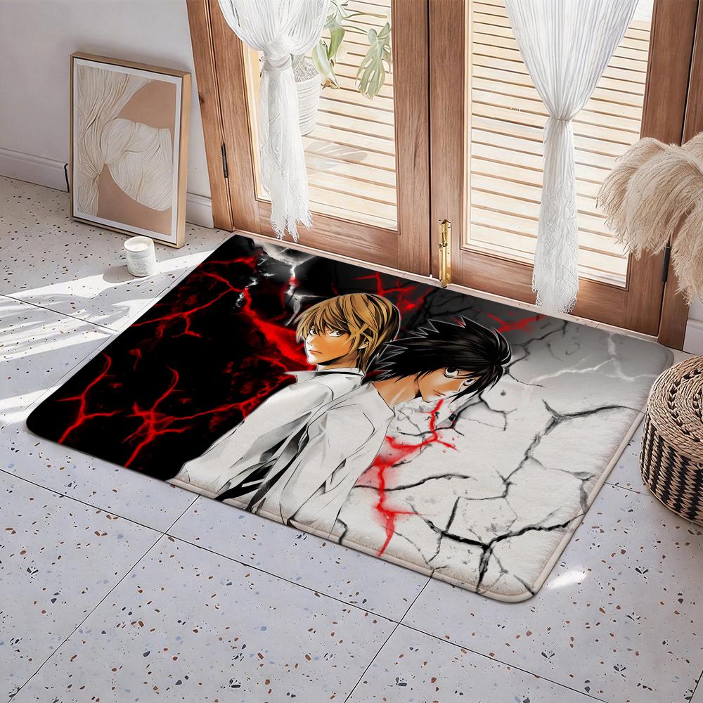 Hot Anime D Death N Note Floor Mat Eco Flannel Doormat Non Slip Odorless Indoor Floor Rug Soft Short Plush Home Mat