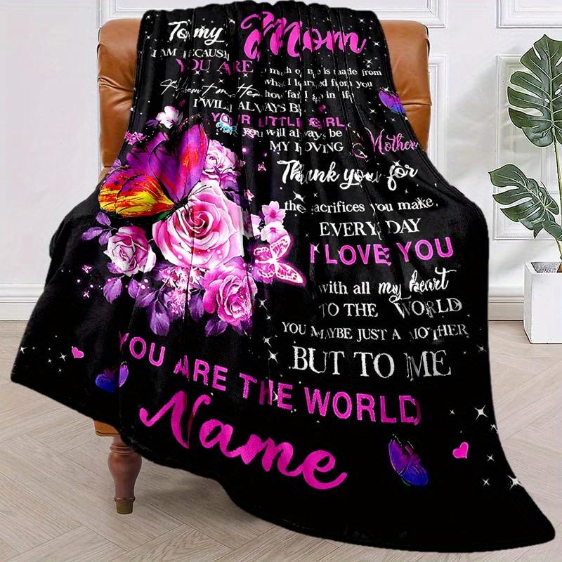For Mom Customize Your Name Outdoor Blanket Suitable For All Seasons Comfortable And Warm Soft Blanket Suitable For Travel Gifts For Relatives And