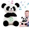 Breathing Soothing Panda,Panada Sound Machine with Lights and Music Sensory Plushies Panada Toy for Baby