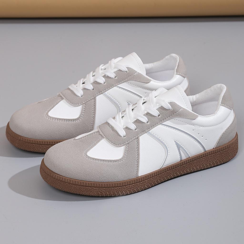 Takeaway Large-size Flat-bottomed Casual Lace-up Sports-style Single Shoes, Spring and Autumn 2025 New Korean Version of Lace-up German Training Wom