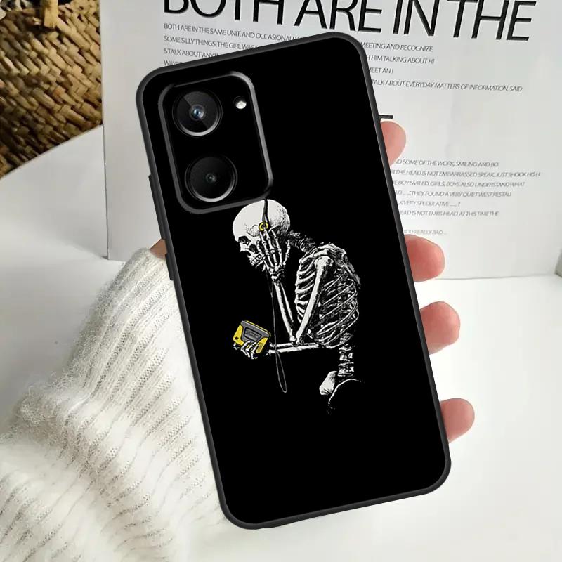Эстетика Скелет Для Realme GT7 Pro GT6 C75 C61 C67 C63 C71 C55 C51 C65 C53 10 11 12 13 14 15 Pro Plus Чехол