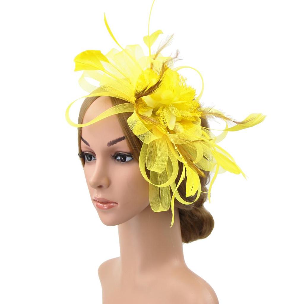 Large Wedding Feather Hair Fascinator On Headband Ladies Day Royal Ascot Races Aliceband Net