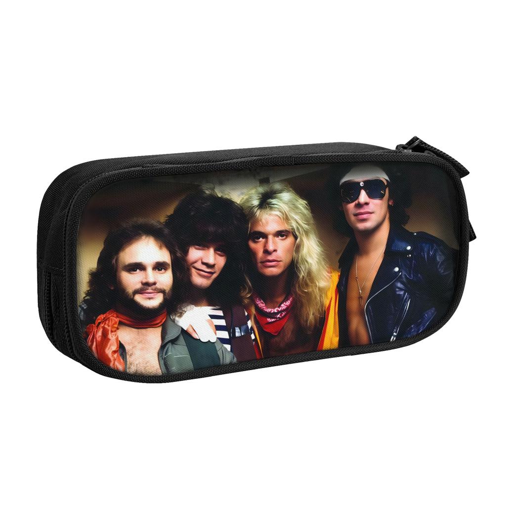 Kawaii Van Halen Pencil Cases for Boys Girls Large Storage Rock Band Pencil Box Stationery