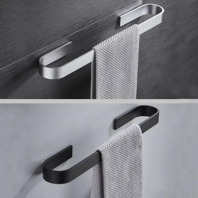 Towel Rack Wall Mounted 2 Tier Stainless Steel Towel Bar Bathroom Storage Shelf Space Saving for Home
