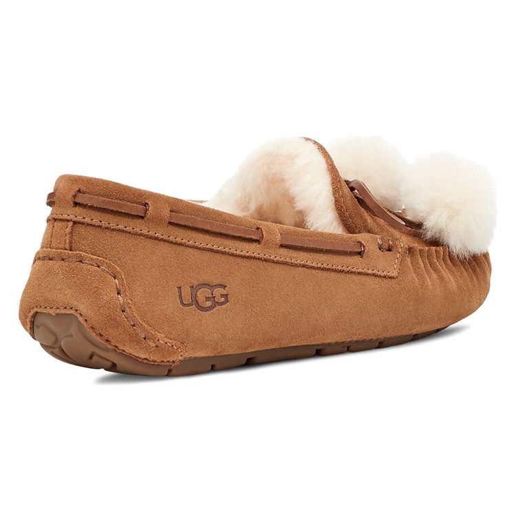 UGG Dakota Pom Pom Повседневные замшевые балетки женские балетки каштановые 1124030-CHE
