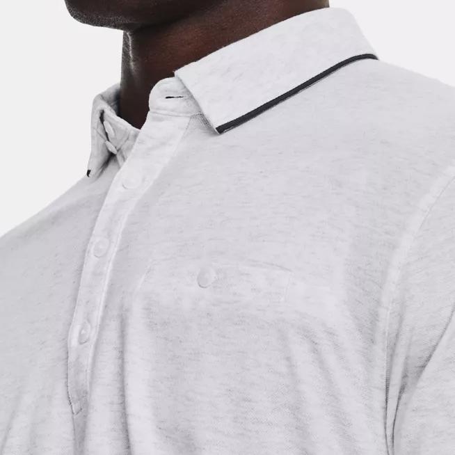 Under Armour Повседневный пуловер с контрастной отделкой, рубашка поло с короткими рукавами, мужские топы, белые 1377363-100