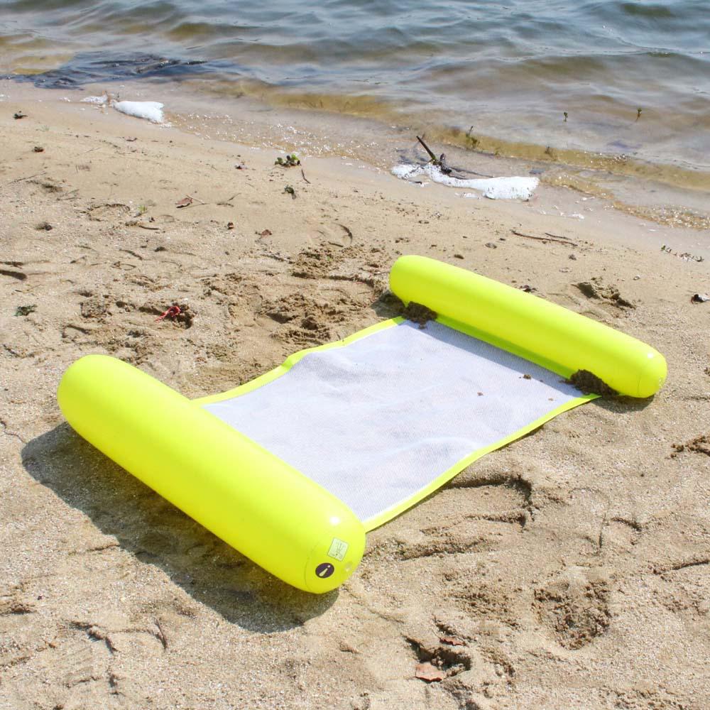 Складной полосатый гамак для бассейна: Надувной матрас-реклайнер нового стиля с сеткой